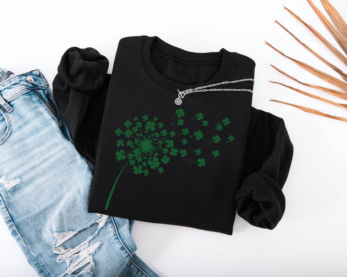 Shamrock Dandelion Kids Sweatshirt
