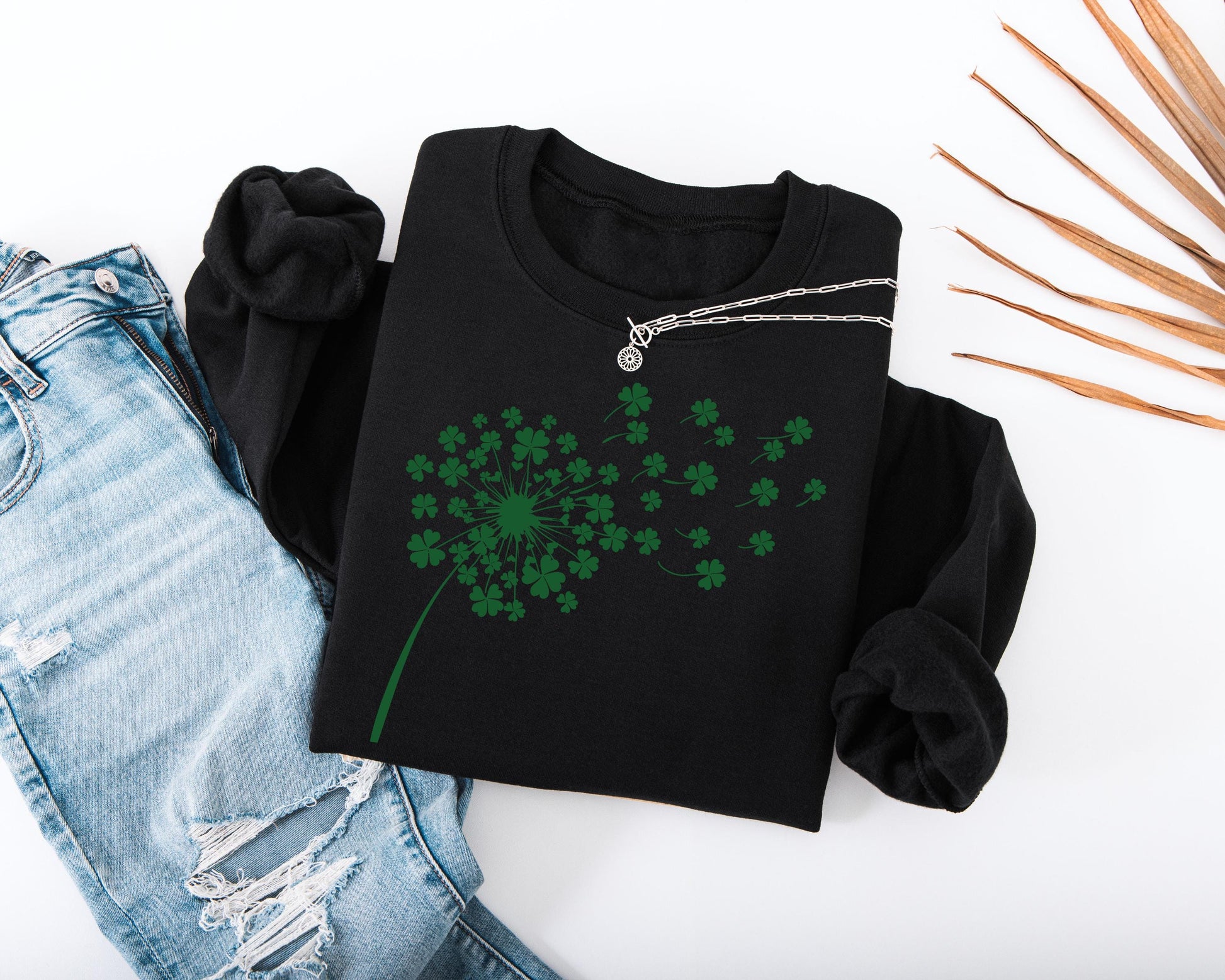 Shamrock Dandelion Kids Sweatshirt