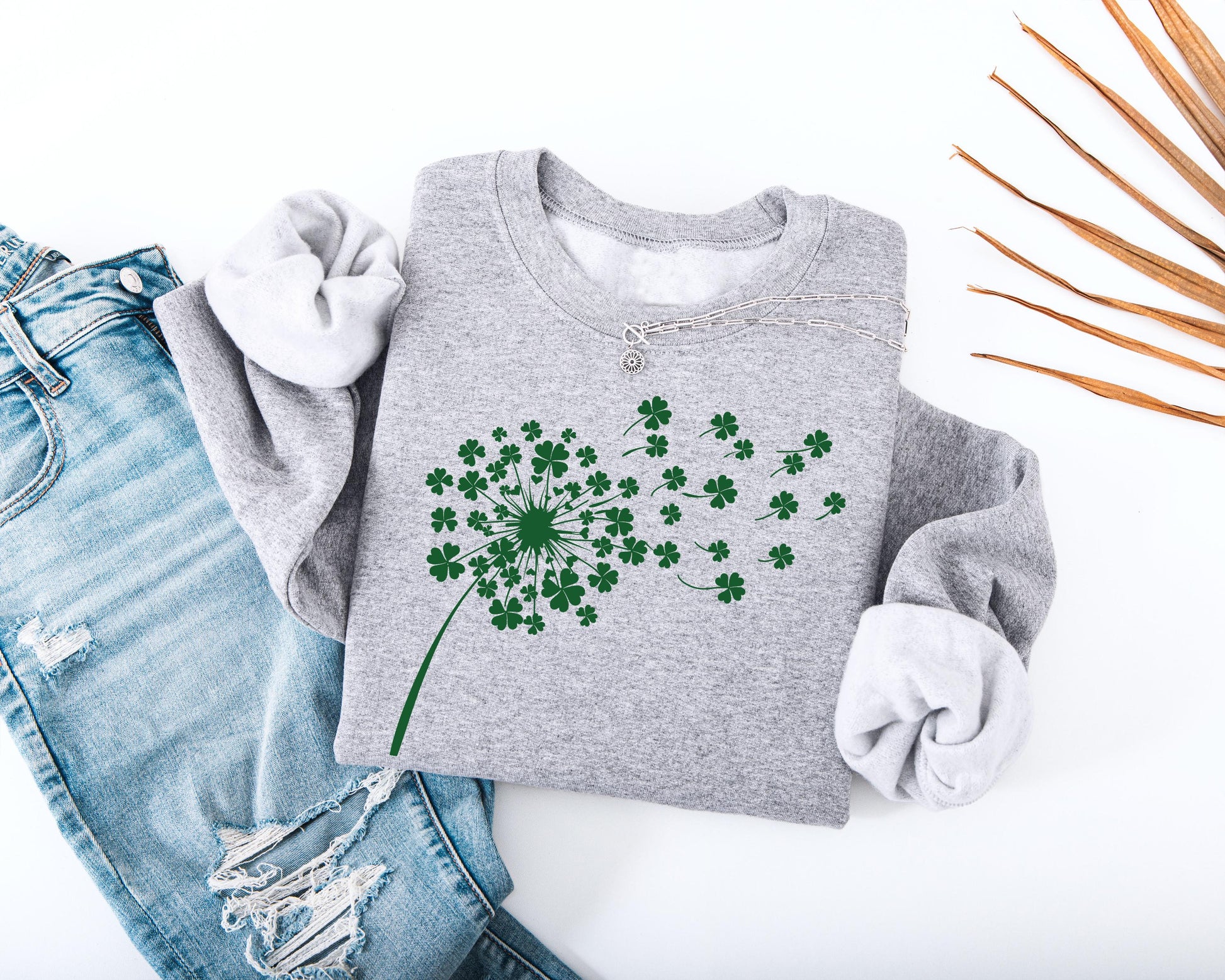 Shamrock Dandelion Kids Sweatshirt