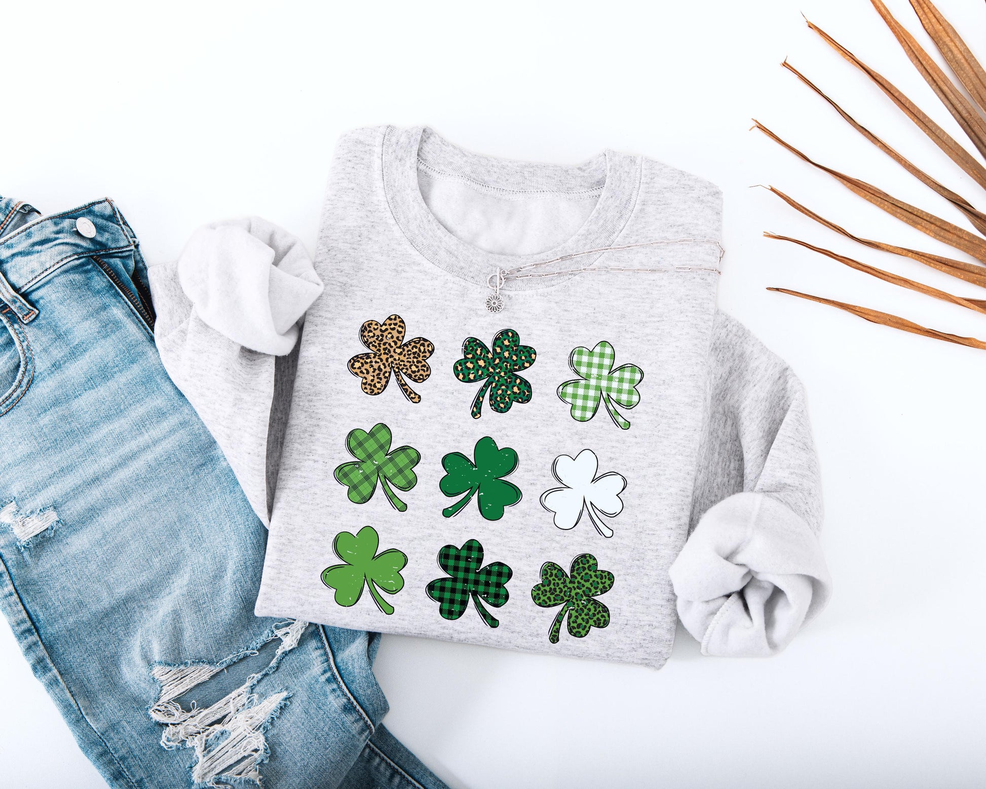Shamrock Grid Adult Sweatshirt