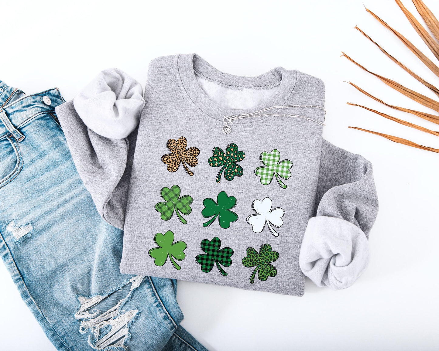 Shamrock Grid Adult Sweatshirt