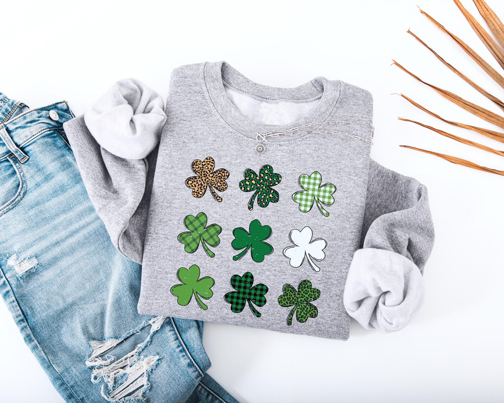 Shamrock Grid Adult Sweatshirt