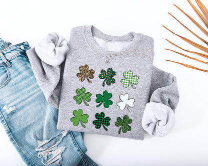 Shamrock Grid Adult Sweatshirt