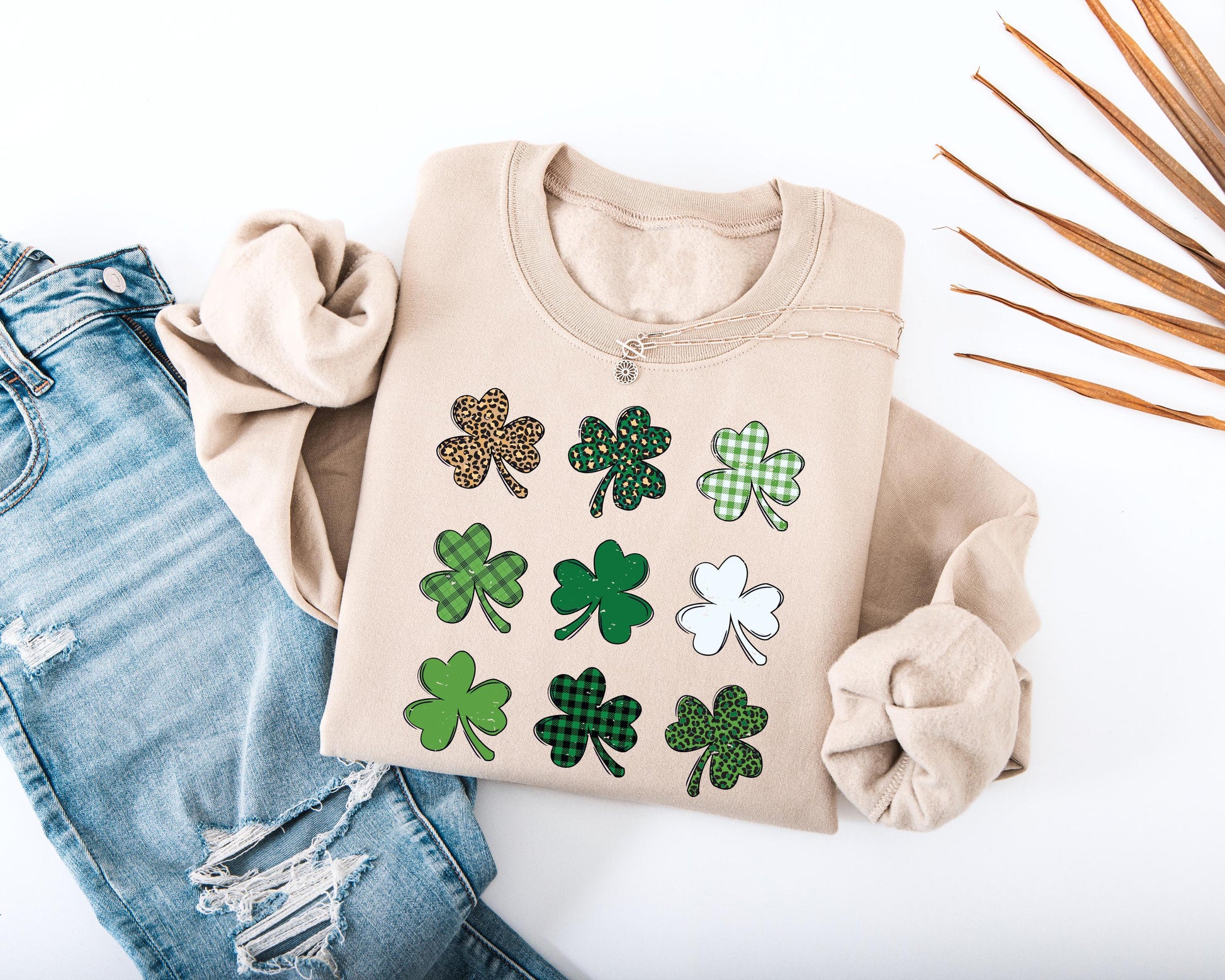Shamrock Grid Adult Sweatshirt