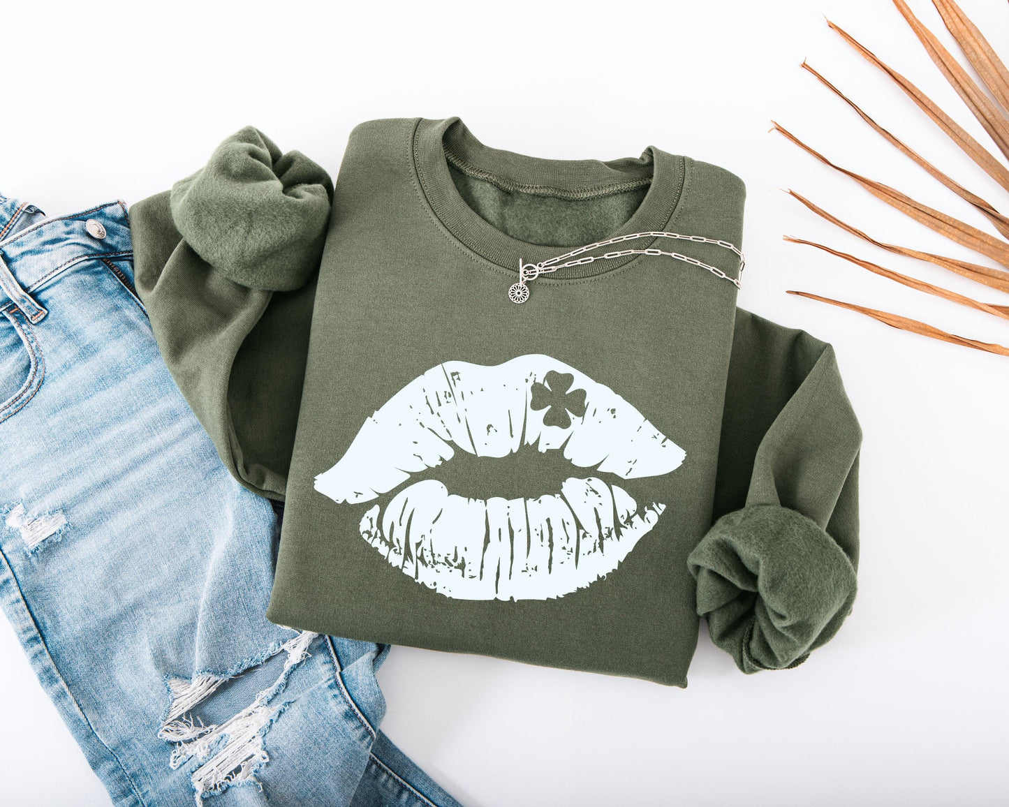 Shamrock Lips Adult Sweatshirt