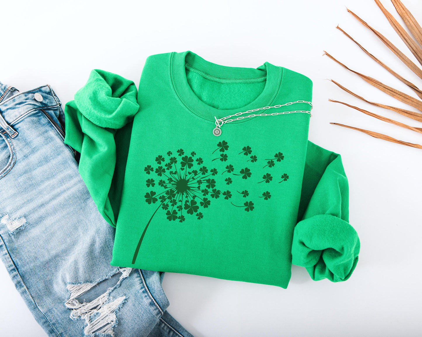 Shamrock Dandelion Kids Sweatshirt