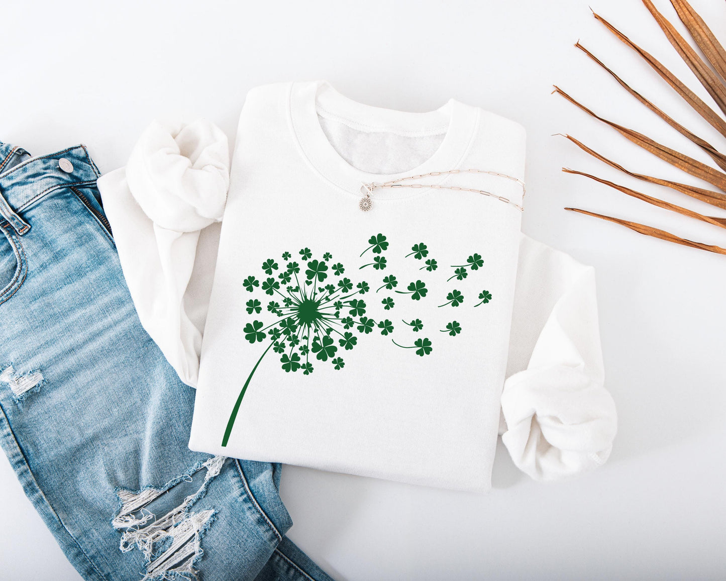 Shamrock Dandelion Kids Sweatshirt