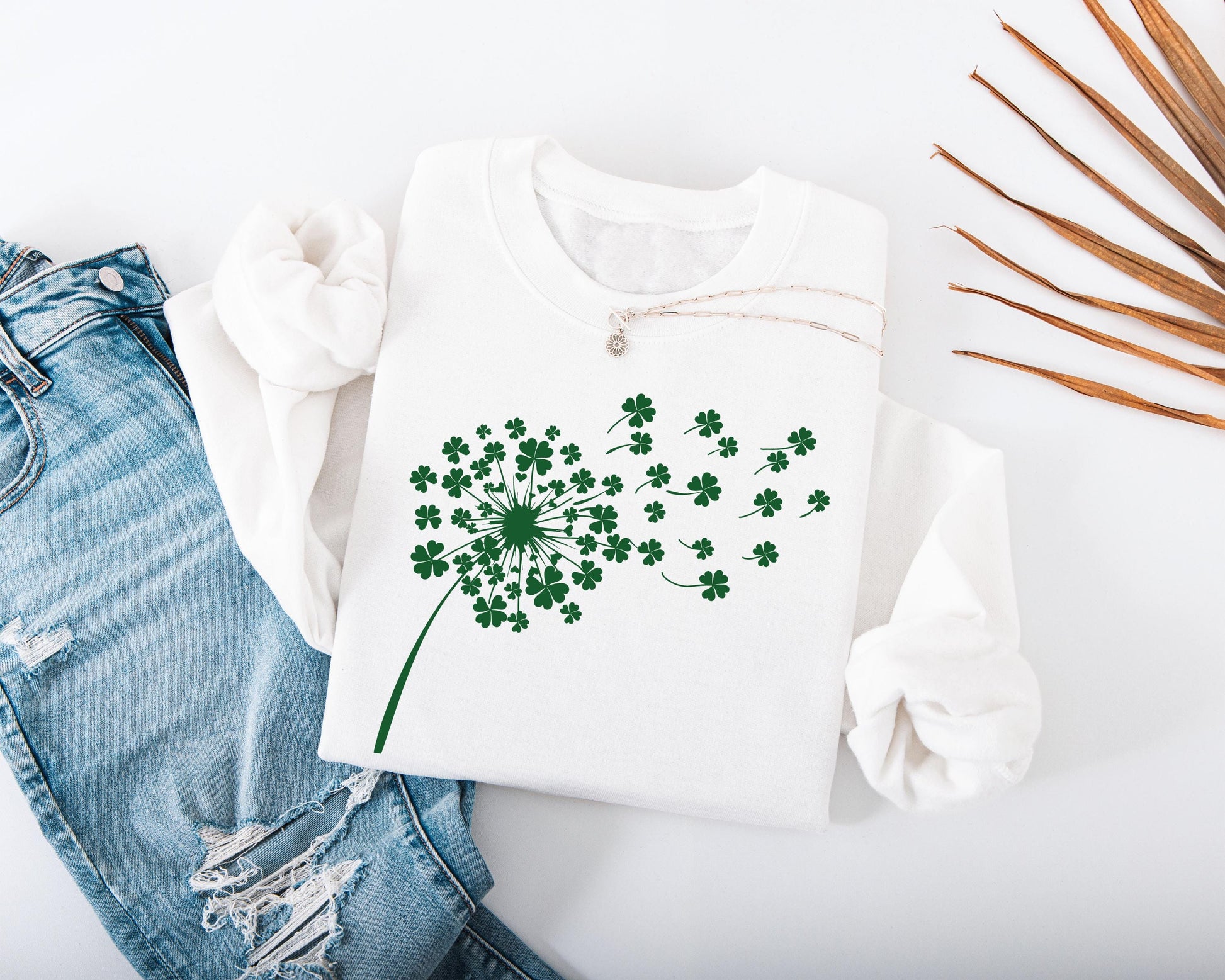 Shamrock Dandelion Kids Sweatshirt