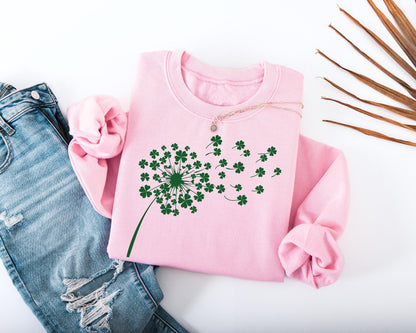 Shamrock Dandelion Kids Sweatshirt