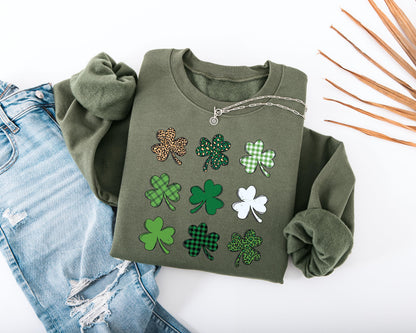 Shamrock Grid Adult Sweatshirt