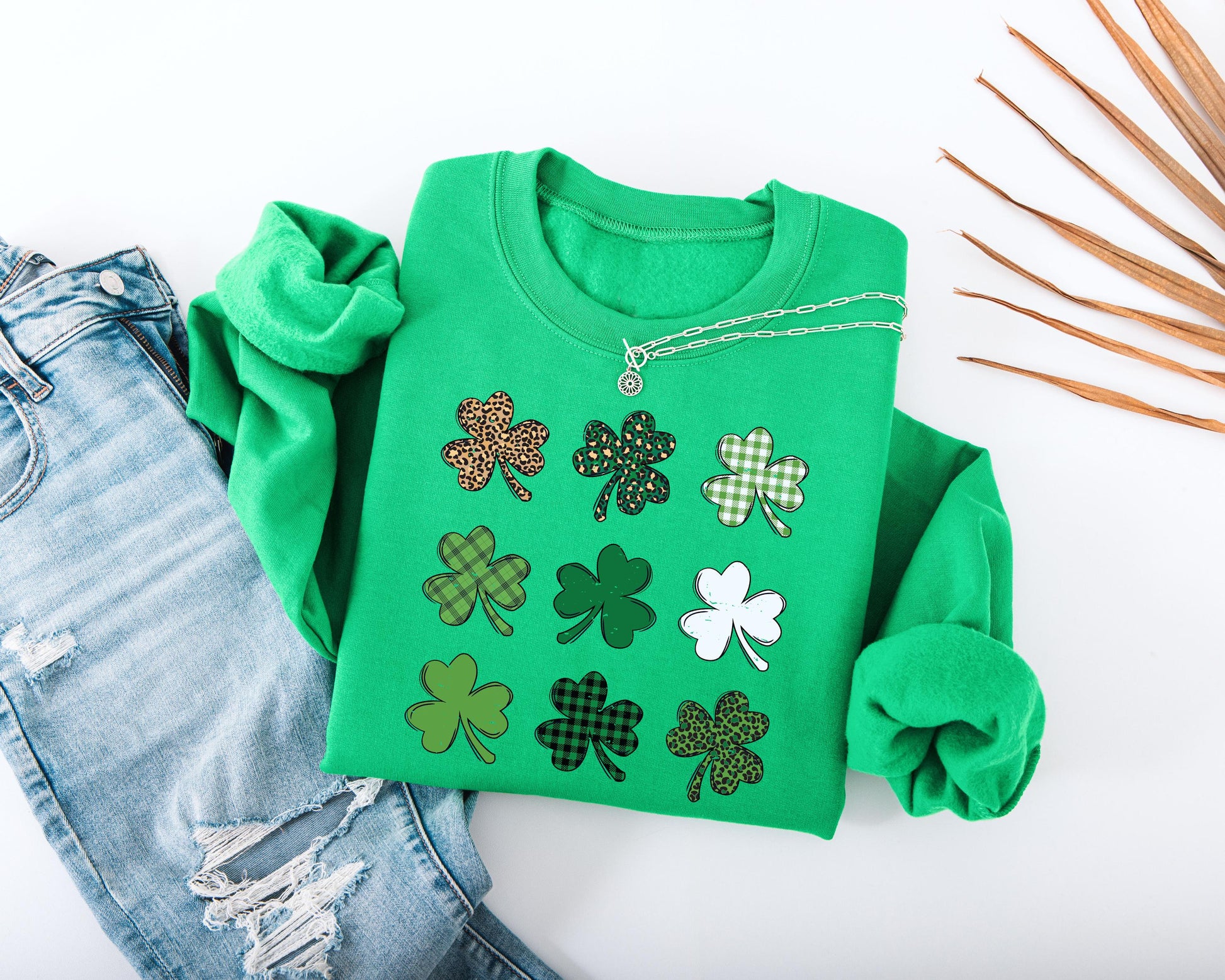 Shamrock Grid Adult Sweatshirt