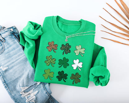 Shamrock Grid Adult Sweatshirt