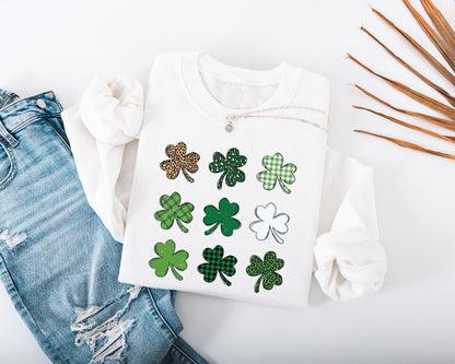 Shamrock Grid Adult Sweatshirt