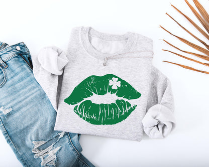 Shamrock Lips Adult Sweatshirt