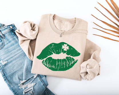Shamrock Lips Adult Sweatshirt