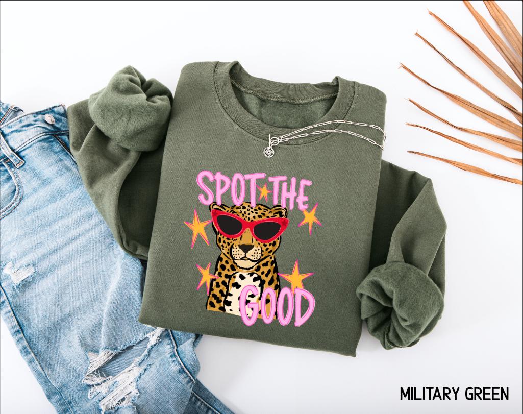 Spot The Good Leopard Adult Sweatshirt