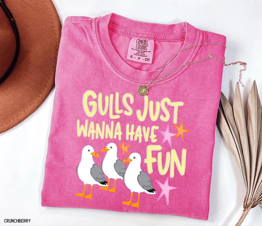 Gulls Just Wanna Have Fun Adult Comfort Colors T-Shirt