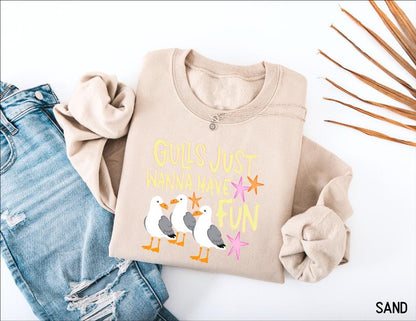 Gulls Just Wanna Have Fun Adult Sweatshirt