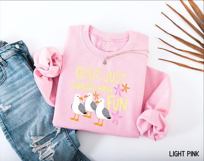 Gulls Just Wanna Have Fun Adult Sweatshirt