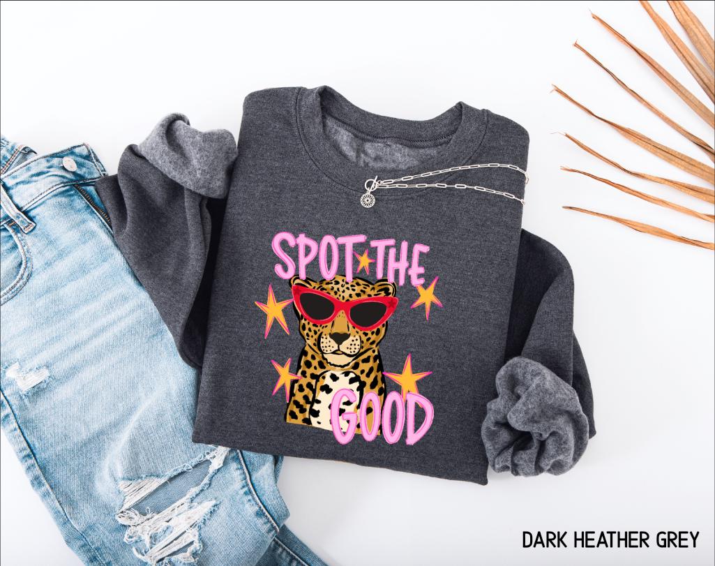Spot The Good Leopard Adult Sweatshirt