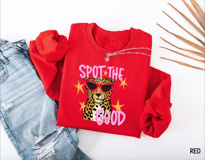 Spot The Good Leopard Adult Sweatshirt