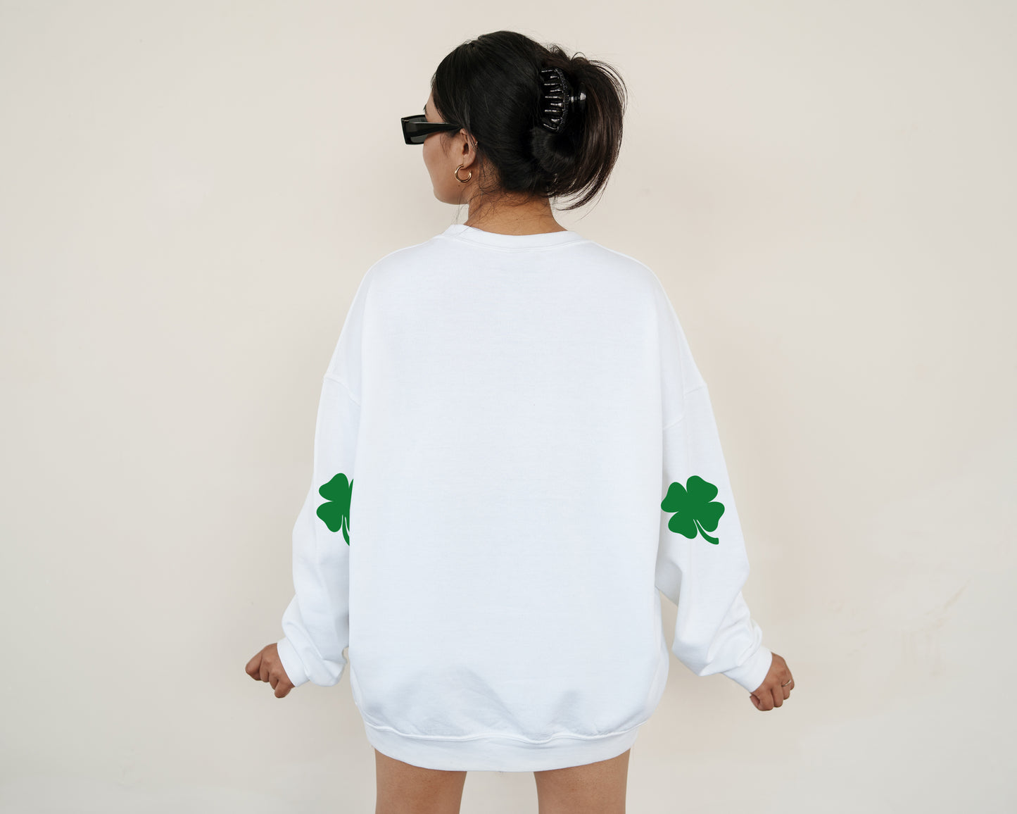 Lucky Shamrock Elbow Patch Adult Sweatshirt